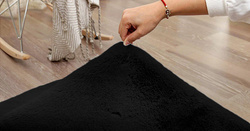 Rabbit Strado 80x80 Black round rug (Black)