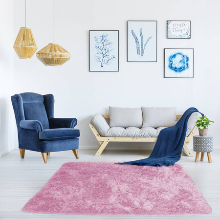 Dywan Shaggy antypoślizgowy nowoczesny salon miękki puszysty 200x300, różowy