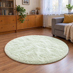 Shaggy Strado 140x140 WhiteLime (White Lime) round carpet