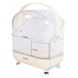 Strado multi-level casket organizer for cosmetics and jewelry capacious lockable acrylic trunk