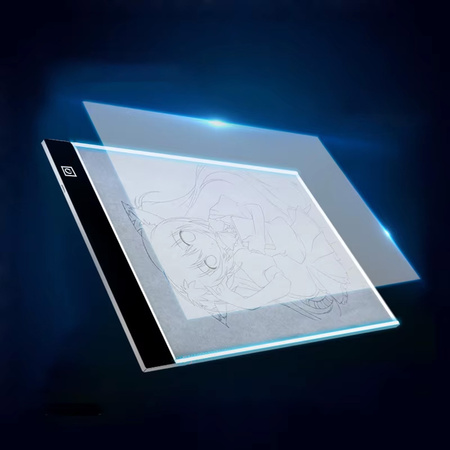 DESKA kreślarska STRADO podświetlana LED A4 Tablica tablet graficzny kalka