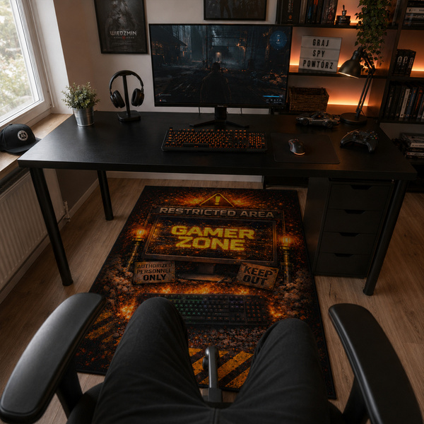Dywan gamingowy 100x150 dla gracza mata pod fotel antypoślizgowy Restricted