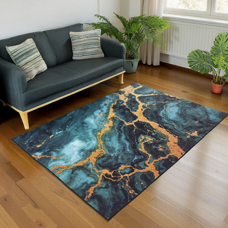 Dywan NOVO Strado nowoczesny do salonu marmurowy wzór velvet Malachit 140x200 cm