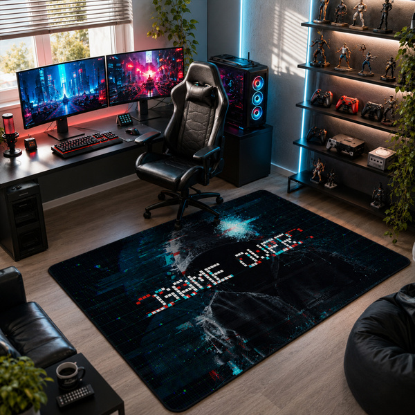 Dywan gamingowy 120x170 dla gracza mata pod fotel antypoślizgowy GameOver
