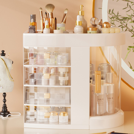 Szkatułka organizer kuferek z drzwiczkami na kosmetyki biżuterię XXL MAYA, przezroczysta