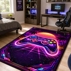 Dywan gamingowy 120x170 dla gracza mata pod fotel antypoślizgowy Retro Pad