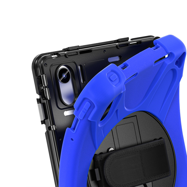 Etui Armor Strap do Lenovo Tab M11, granatowe - ochronne z podstawką, dostęp do portów i przycisków