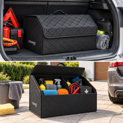 Folding large organizer for car trunk quilted trunk bag tote for shopping and tools