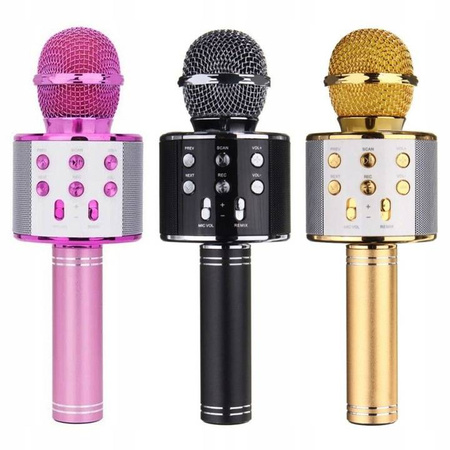 Mikrofon do karaoke Bluetooth (Złoty)
