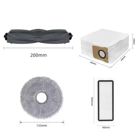 Szczotka mopy filtry worki do Xiaomi X10 X20 S10+ Dreame S10 Pro L10 Ultra