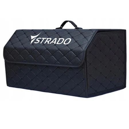 Składany DUŻY organizer do bagażnika auta pikowany kuferek pojemnik torba, czarny