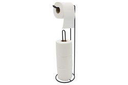 Stojak na papier toaletowy czarny loft nowoczesny uchwyt na 4 rolki 54 cm, czarny