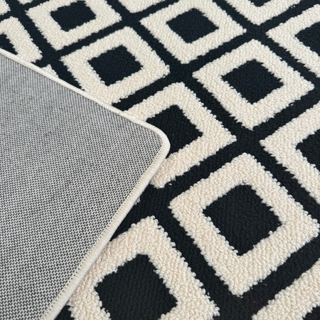 Dywan 160x230 do salonu pętelkowy duży japandi nowoczesny ciężki gruby POLO - Chessboard (Szary)