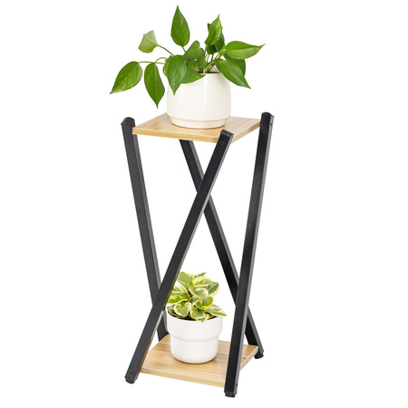 Kwietnik stojący metalowy stojak na kwiaty rośliny loft 2 poziomy Nexus