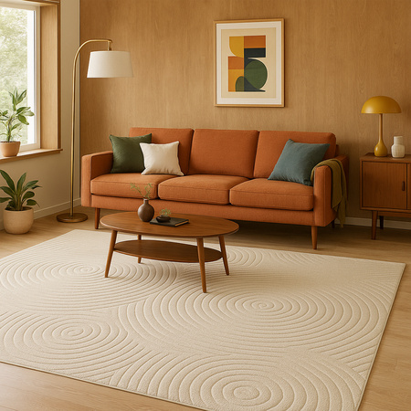 Dywan 120x170 do salonu pętelkowy duży japandi nowoczesny ciężki gruby POLO - Raining Grey (Szary)