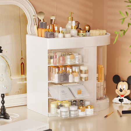 Szkatułka organizer kuferek z drzwiczkami na kosmetyki biżuterię XXL MAYA, przezroczysta