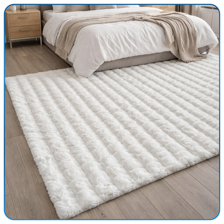 Dywan Rabbit Bubble 120x170 cm - miękki puszysty dywan do salonu i sypialni - biały