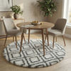 Dywan okrągły do salonu shaggy DECOR antypoślizgowy miękki puszysty 140x140 White Cube