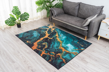 Dywan NOVO Strado nowoczesny do salonu marmurowy wzór velvet Malachit 140x200 cm