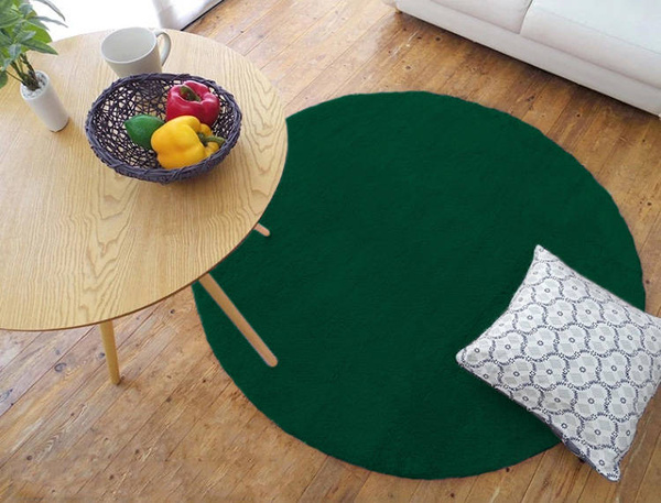Rabbit Strado 150x150 BottleGreen round rug (Green)