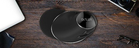 Ergonomiczna mysz komputerowa Delux M618 Silver – pionowa mysz z podstawką pod nadgarstek