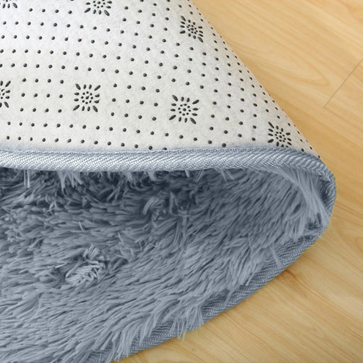 Dywan okrągły Shaggy SilverFur 150 cm — spód dywanu