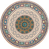 Round carpet NOVO Strado modern beige torte pattern for living room Oriental 200x200 cm