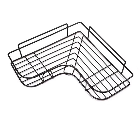 Półka łazienkowa narożna pod prysznic na kosmetyki wisząca ścienna, czarna