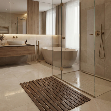 Mata łazienkowa antypoślizgowa do łazienki do wanny pod prysznic 43x61cm (Brązowa)