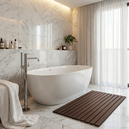 MATA łazienkowa antypoślizgowa POD PRYSZNIC brodzik do sauny basenu 43x61, brązowa