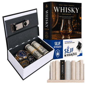 Sejf książka metalowa skrytka kasetka na pieniądze klucze biżuterię zegarki - Whisky