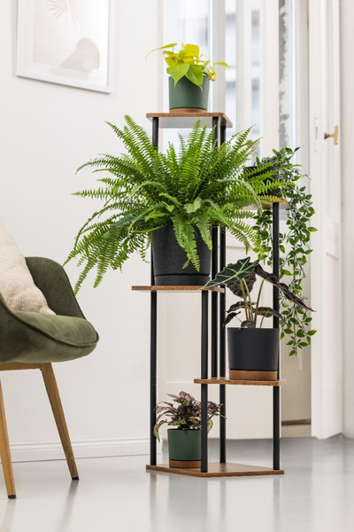Kwietnik metalowy na kwiaty stojący wysoki 5 poziomów duży 106cm XL Palace, czarny