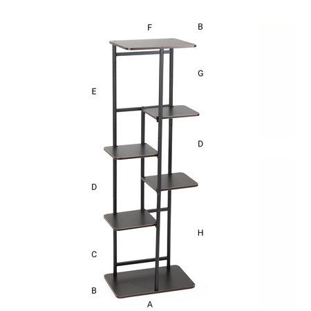 Duży stojący kwietnik 106cm metalowy 6 poziomów na kwiaty regał loft Mondo, czarny