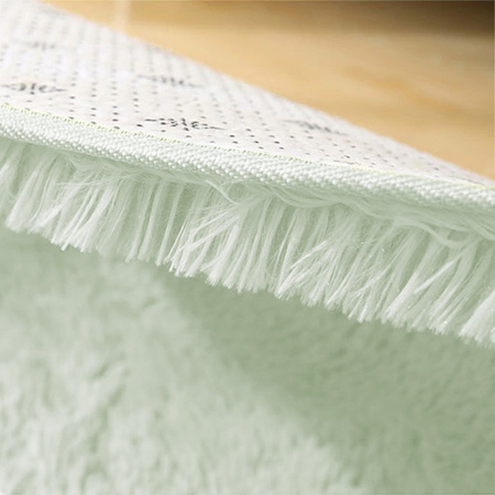 Dywan okrągły Shaggy antypoślizgowy nowoczesny salon miękki pluszowy 80x80, biały