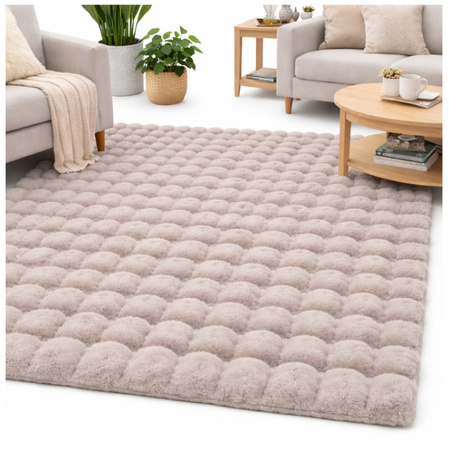Dywan Rabbit Bubble 80x150 cm - miękki puszysty dywan do salonu i sypialni - beżowy