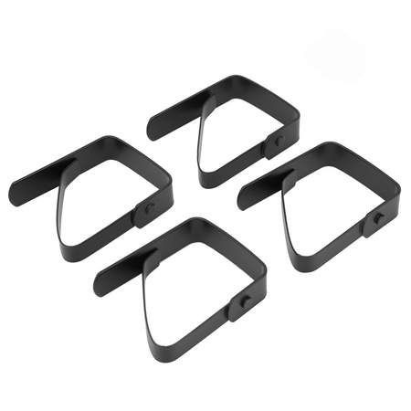 4x Klipsy STALOWE metalowe uchwyt klamra do obrusu stołu blatu, czarne