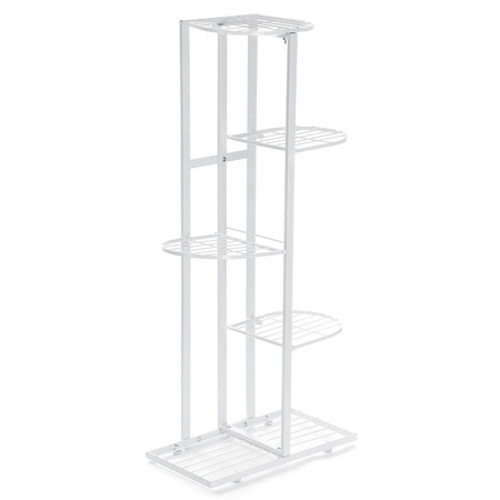 Standing metal flower pot for 6 flower pots - white