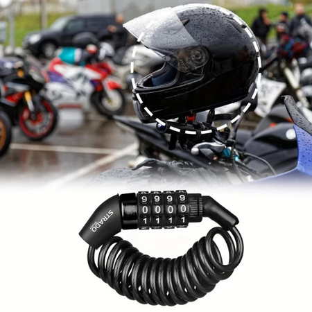 Zapięcie rowerowe blokada do roweru łańcuch linka na kod szyfr 130cm, czarne