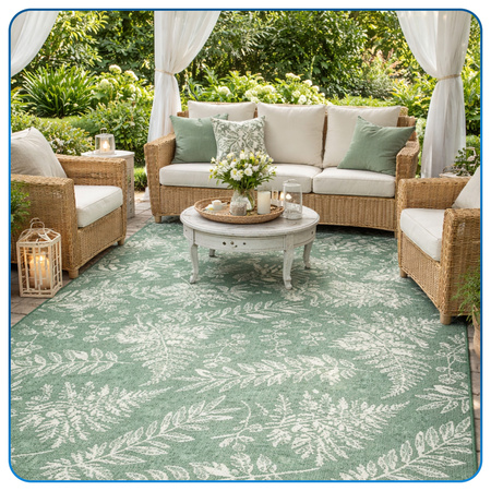 Dywan zewnętrzny Flora 160x220 cm tarasowy wodoodporny na taras balkon do ogrodu