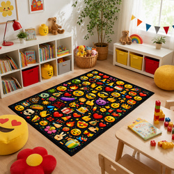 Dywan gamingowy 100x150 dla gracza mata pod fotel antypoślizgowy Emoji 3D
