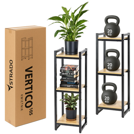 Kwietnik stojący metalowy Vertico 105 cm – czarny stojak na kwiaty