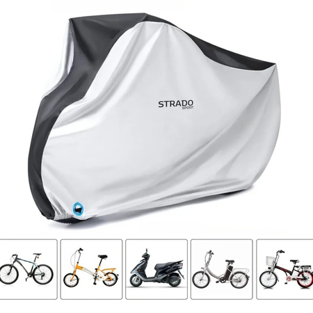 Duży Pokrowiec Na Rower Wodoodporny Motor Skuter 110x200x70cm XXL Ściągacz, biały