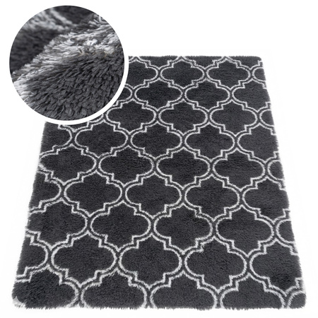 Dywan do salonu shaggy DECOR antypoślizgowy miękki puszysty modny 80x150 Grey Lantern