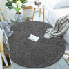 Dywan Shaggy antypoślizgowy okrągły salon miękki pluszowy 160x160, ciemnosrebrny