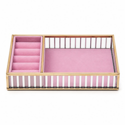Szklana szkatułka na biżuterię 26x13x4cm 4A Pink