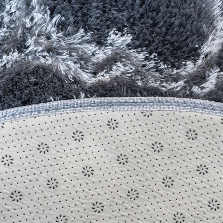 Dywan okrągły do salonu shaggy DECOR antypoślizgowy miękki puszysty 120x120 Grey Lantern