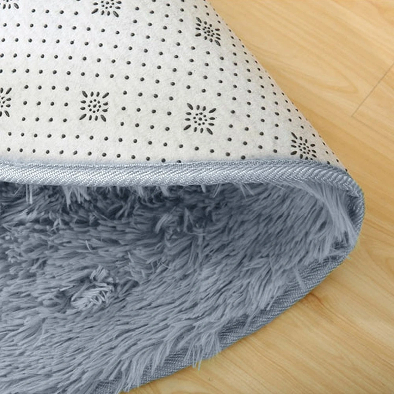 Dywan okrągły Shaggy SilverFur 80 cm — spód dywanu