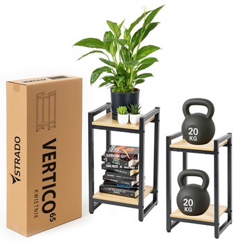 Kwietnik Vertico stojący metalowy stojak na kwiaty rośliny loft 65x35x30cm