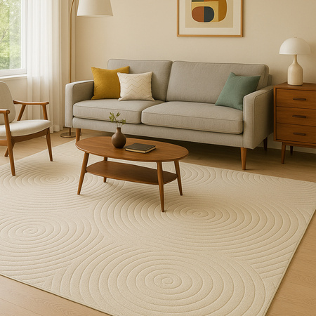 Dywan 120x170 do salonu pętelkowy duży japandi nowoczesny ciężki gruby POLO - Raining Grey (Szary)