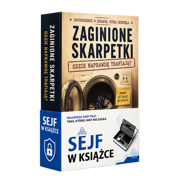 Sejf książka metalowa skrytka kasetka na pieniądze klucze biżuterię zegarki - Zaginione skarpetki